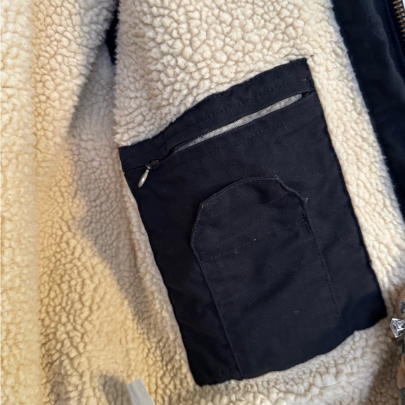 Men’s Black Hooded Dickies hooded Jacket with Sherpa Lining size M - Picture 7 of 11